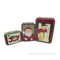 Christmas Gift Packing Tin Box With Snow Man Pattern